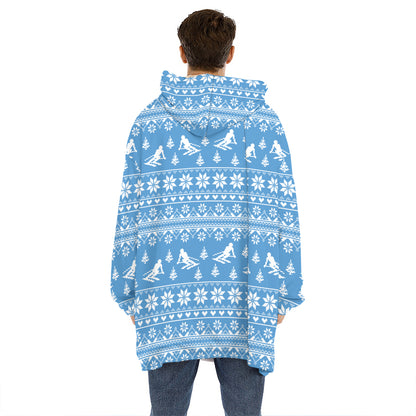 Winter Ski Knitting Pattern Print Hoodie Blanket