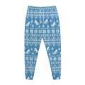 Winter Ski Knitting Pattern Print Jogger Pants