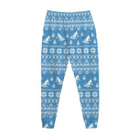 Winter Ski Knitting Pattern Print Jogger Pants