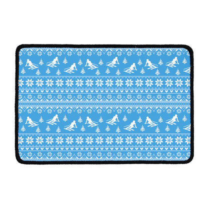 Winter Ski Knitting Pattern Print Kitchen Mat
