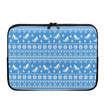 Winter Ski Knitting Pattern Print Laptop Sleeve