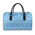 Winter Ski Knitting Pattern Print Leather Duffel Bag