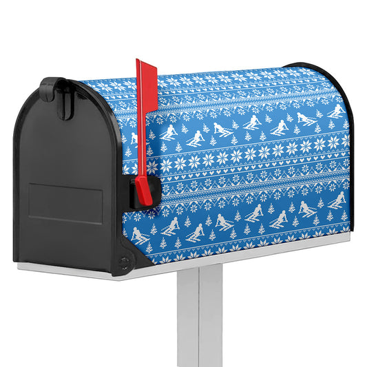 Winter Ski Knitting Pattern Print Mailbox Cover