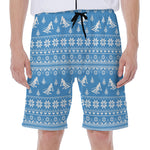 Winter Ski Knitting Pattern Print Men's Beach Shorts