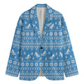 Winter Ski Knitting Pattern Print Men's Blazer