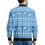 Winter Ski Knitting Pattern Print Men's Bomber Jacket