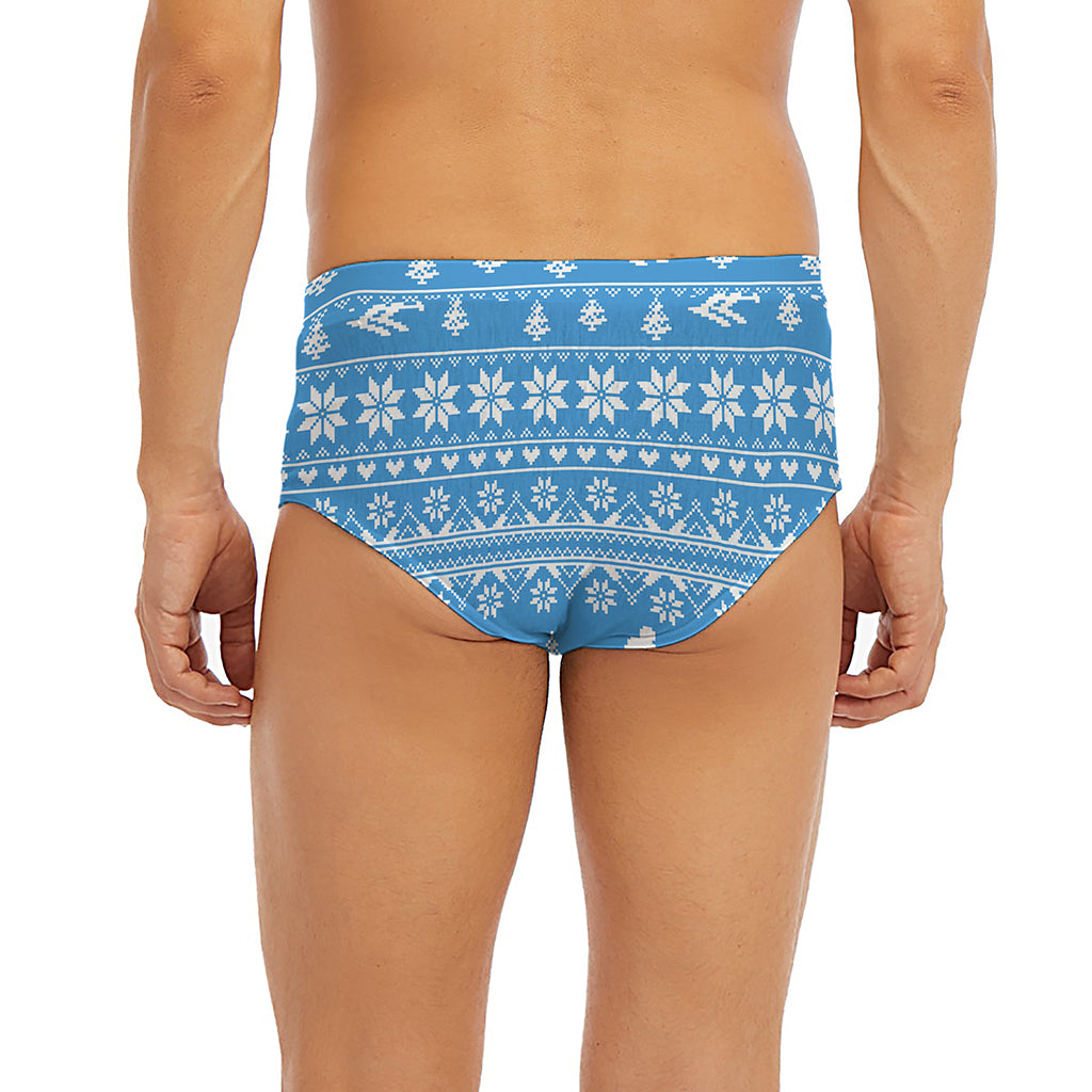 Winter Ski Knitting Pattern Print Men's Briefs