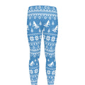 Winter Ski Knitting Pattern Print Men's Leggings