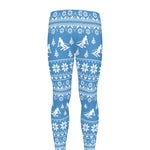 Winter Ski Knitting Pattern Print Men's leggings