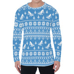 Winter Ski Knitting Pattern Print Men's Long Sleeve T-Shirt