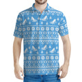 Winter Ski Knitting Pattern Print Men's Polo Shirt