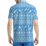 Winter Ski Knitting Pattern Print Men's Polo Shirt