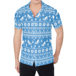 Winter Ski Knitting Pattern Print Men's Shirt