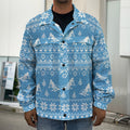 Winter Ski Knitting Pattern Print Men's Shirt Jacket
