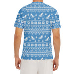 Winter Ski Knitting Pattern Print Men's Short Sleeve Rash Guard