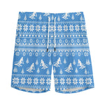 Winter Ski Knitting Pattern Print Men's Sports Shorts