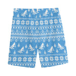 Winter Ski Knitting Pattern Print Men's Sports Shorts