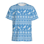 Winter Ski Knitting Pattern Print Men's Sports T-Shirt