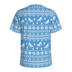 Winter Ski Knitting Pattern Print Men's Sports T-Shirt