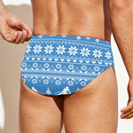 Winter Ski Knitting Pattern Print Men's Swim Briefs