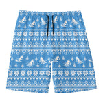 Winter Ski Knitting Pattern Print Men's Swim Trunks