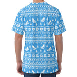 Winter Ski Knitting Pattern Print Men's Velvet T-Shirt