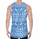 Winter Ski Knitting Pattern Print Men's Velvet Tank Top