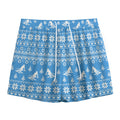 Winter Ski Knitting Pattern Print Mesh Shorts