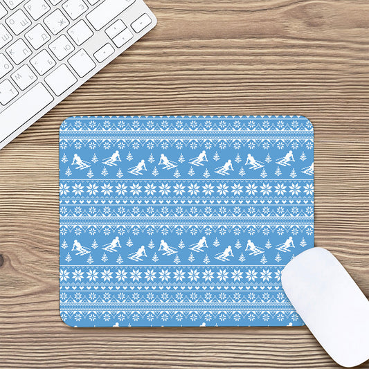 Winter Ski Knitting Pattern Print Mouse Pad