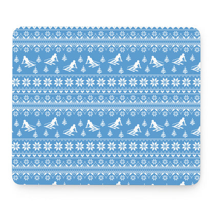 Winter Ski Knitting Pattern Print Mouse Pad