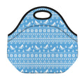 Winter Ski Knitting Pattern Print Neoprene Lunch Bag