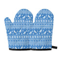 Winter Ski Knitting Pattern Print Oven Mitts