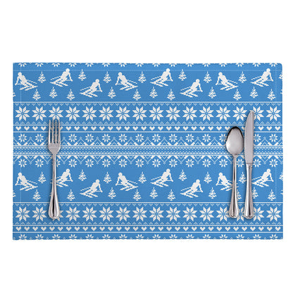 Winter Ski Knitting Pattern Print Placemat