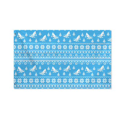 Winter Ski Knitting Pattern Print Polyester Flag
