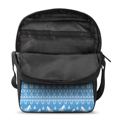 Winter Ski Knitting Pattern Print Rectangular Crossbody Bag