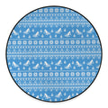 Winter Ski Knitting Pattern Print Round Floor Mat