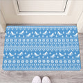 Winter Ski Knitting Pattern Print Rubber Doormat