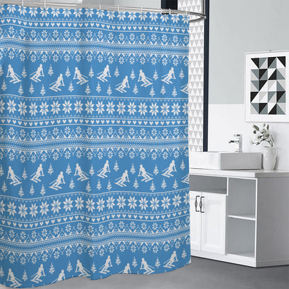 Winter Ski Knitting Pattern Print Shower Curtain