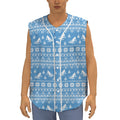 Winter Ski Knitting Pattern Print Sleeveless Baseball Jersey
