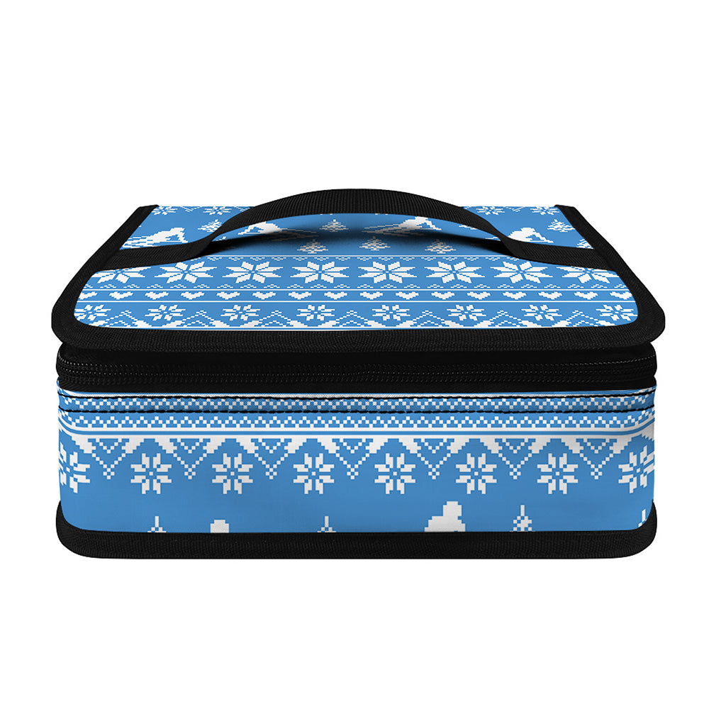 Winter Ski Knitting Pattern Print Small Lunch Bag
