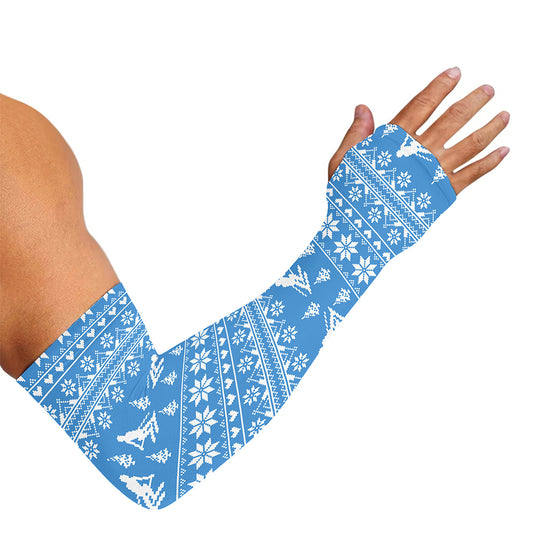 Winter Ski Knitting Pattern Print Sun Protection Arm Sleeves