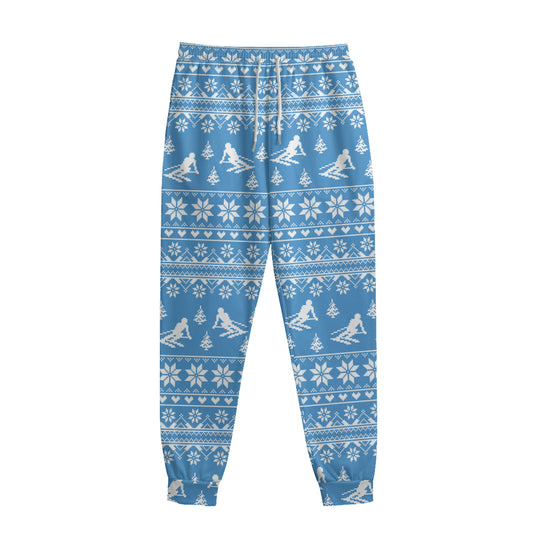 Winter Ski Knitting Pattern Print Sweatpants