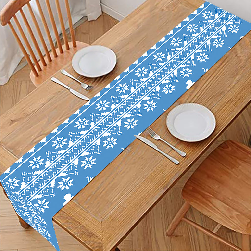 Winter Ski Knitting Pattern Print Table Runner