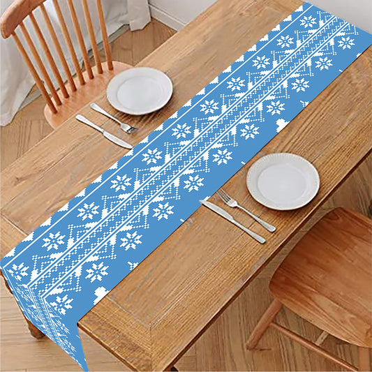 Winter Ski Knitting Pattern Print Table Runner