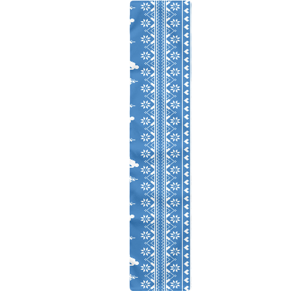 Winter Ski Knitting Pattern Print Table Runner