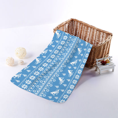 Winter Ski Knitting Pattern Print Towel