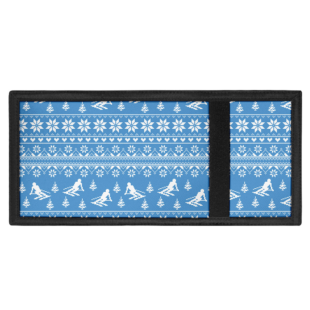 Winter Ski Knitting Pattern Print Trifold Wallet
