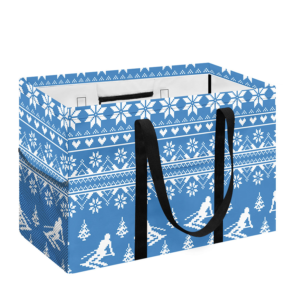 Winter Ski Knitting Pattern Print Utility Tote Bag