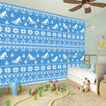 Winter Ski Knitting Pattern Print Wall Sticker