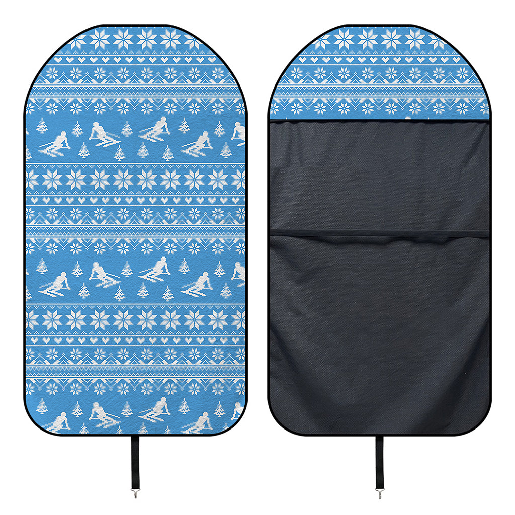 Winter Ski Knitting Pattern Print Waterproof Car Seat Cover